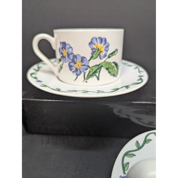 International Tableworks Terrace Blossoms 40 Flat Coffee Cup w/Saucer Set of 2 - Picture 4 of 10